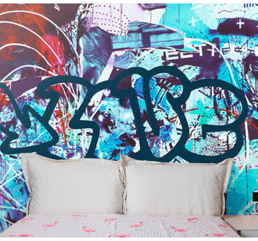 Urban graffiti with text word wall mural - TenStickers