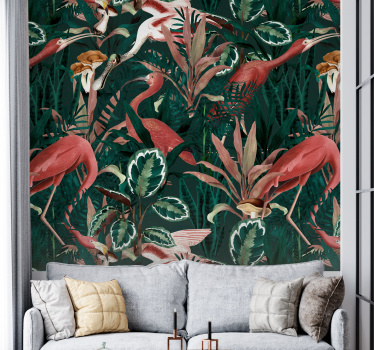 Vintage Garden Exotic Birds mural wallpaper - TenStickers