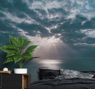Walk through clouds night sky wall mural - TenStickers
