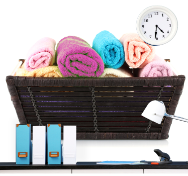 Wall mural bathroom colorful rolled towels - TenStickers