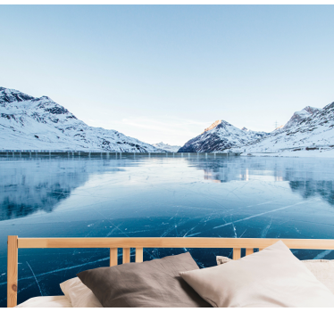 Wall mural mountain frozen lake peaks - TenStickers