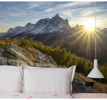Wall mural mountain majestic sunrise peaks - TenStickers