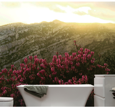 Wall mural nature blooming pink flowers - TenStickers