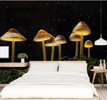 Wall mural nature glowing mushroom landscape - TenStickers