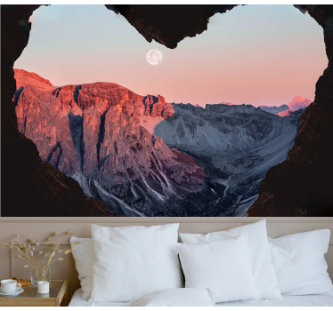Wall mural nature heart-shaped mountain scene - TenStickers