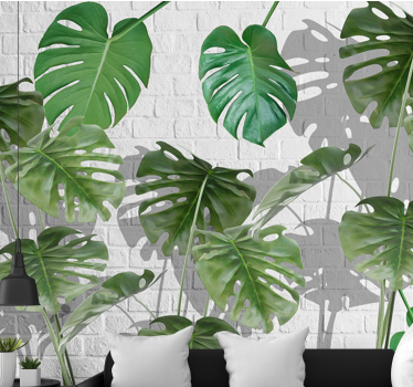 Wall mural nature monstera leaf design - TenStickers
