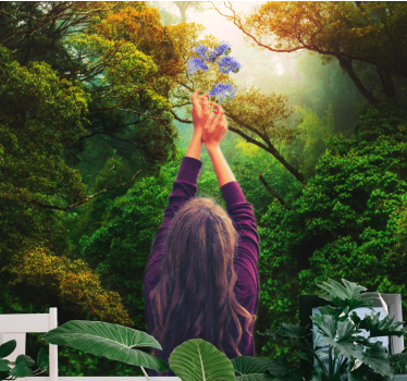 Wall mural nature reaching for blooms - TenStickers