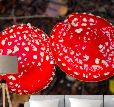 Wall mural nature red mushroom caps - TenStickers