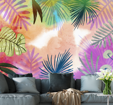 Wall mural nature tropical leaf patterns - TenStickers