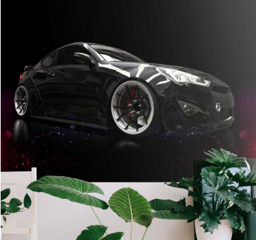Wall mural vehicle sleek black car - TenStickers