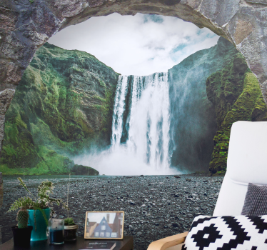 Wall mural waterfall majestic waterfall view - TenStickers