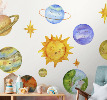 Watercolor Space space mural wallpaper - TenStickers