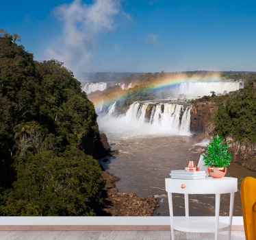 Waterfall with rainbow waterfall mural - TenStickers