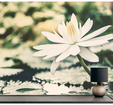 White Lotus on Lake mural wallpaper - TenStickers