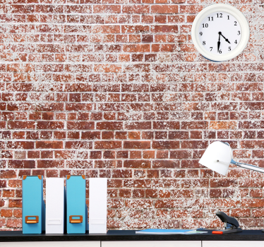 White paint on red brick mural - TenStickers