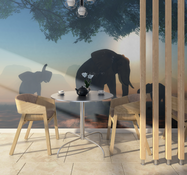 Wild Elephant Mural Wallpaper - TenStickers