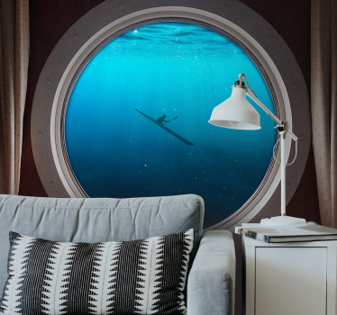 Window 3d underwater kayak 3d mural wallpaper - TenStickers