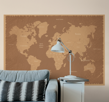 With names world map wall mural - TenStickers