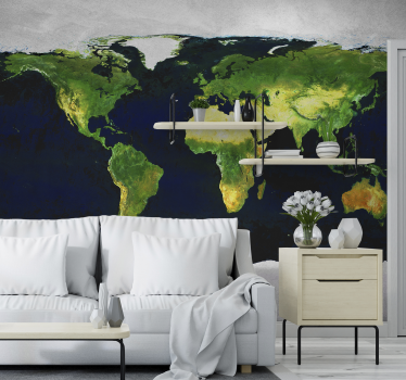 World map wall mural - TenStickers