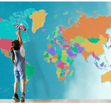 World map wallpaper interactive world map - TenStickers