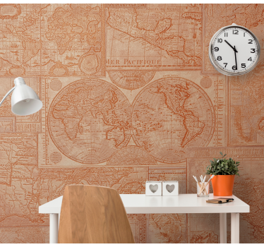 World map wallpaper vintage world maps - TenStickers