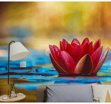Zen reflected loto flower mural wallpaper - TenStickers