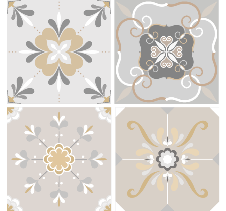 Floral inspired tile coaster - TenStickers