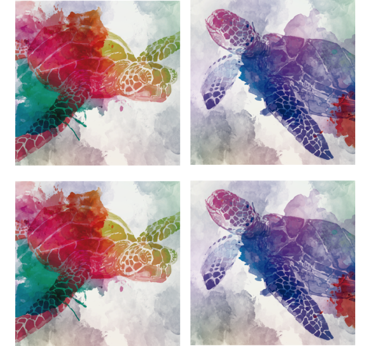 Watercolour Turtle Animal Coaster - TenStickers