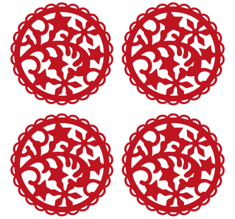 Geek coasters intricate red design - TenStickers