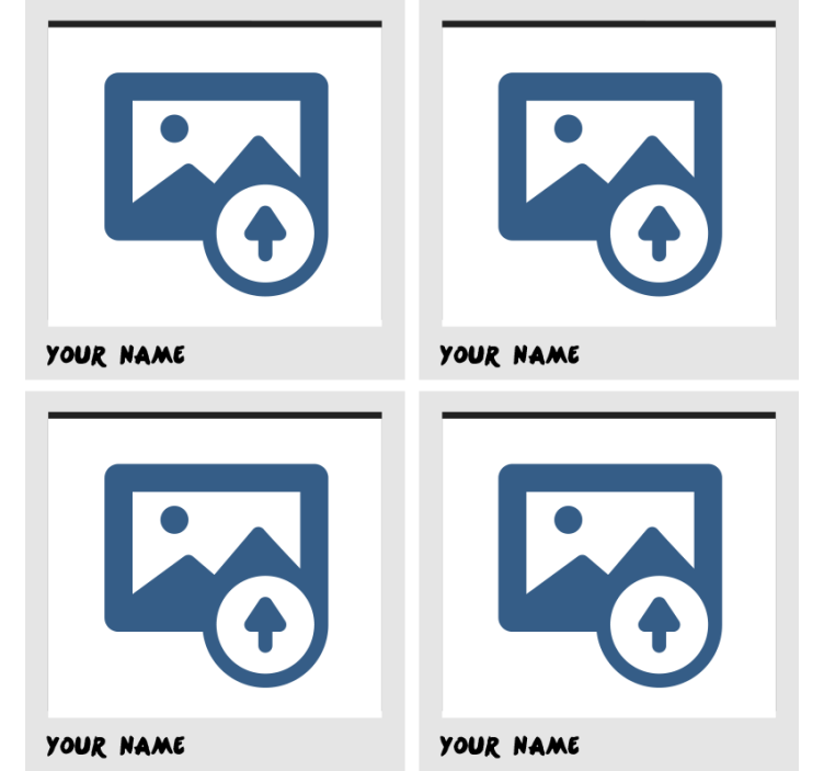 Polaroid frame personalised coasters - TenStickers