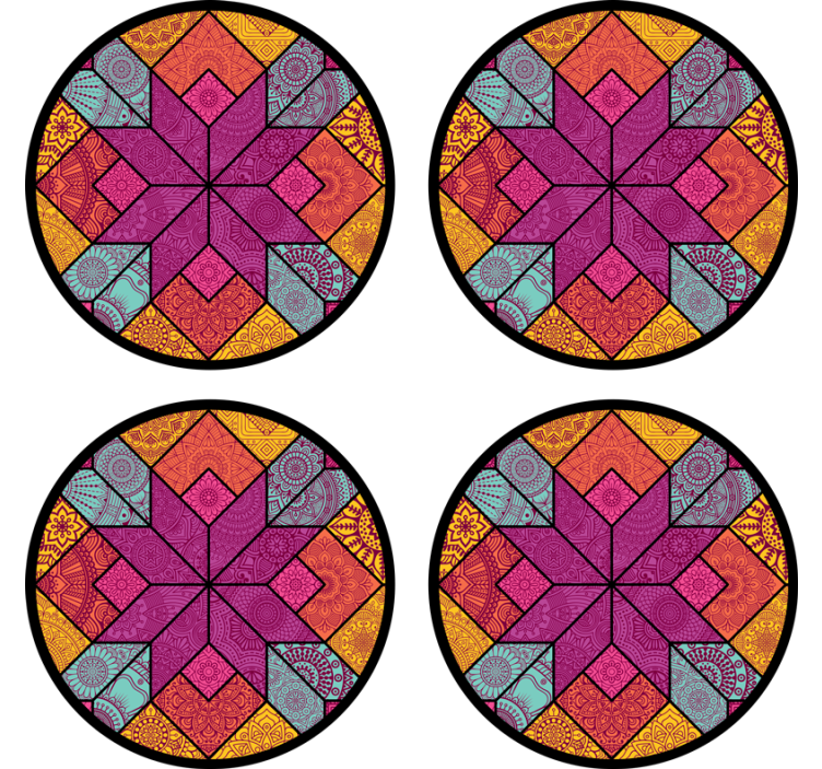 Coasters vibrant geometric design - TenStickers