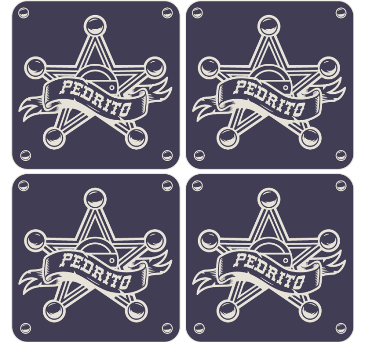 Vintage coasters sheriff star badge design - TenStickers