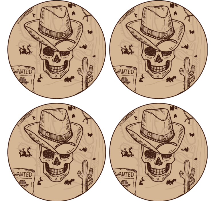 Western icons drink coaster - TenStickers