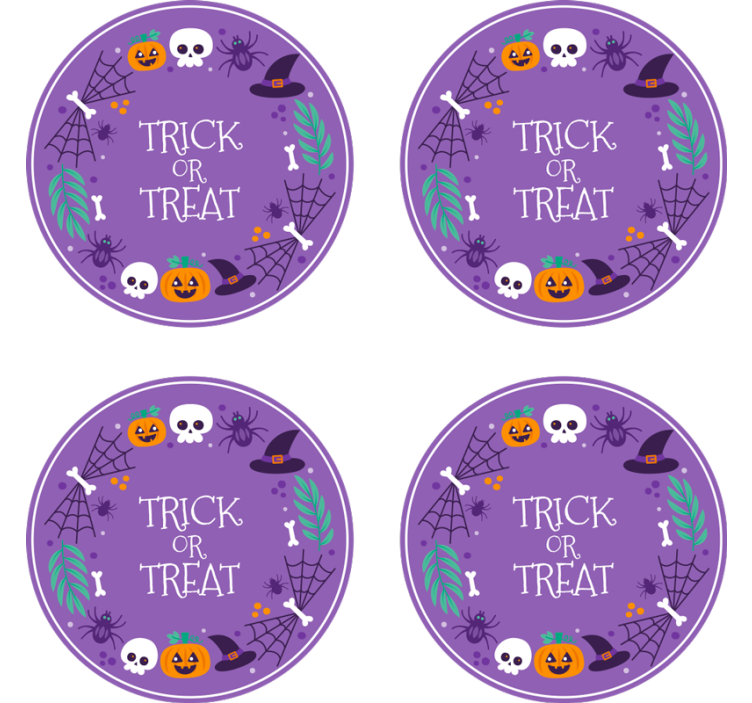 Halloween coaster with spooky themed design - TenStickers