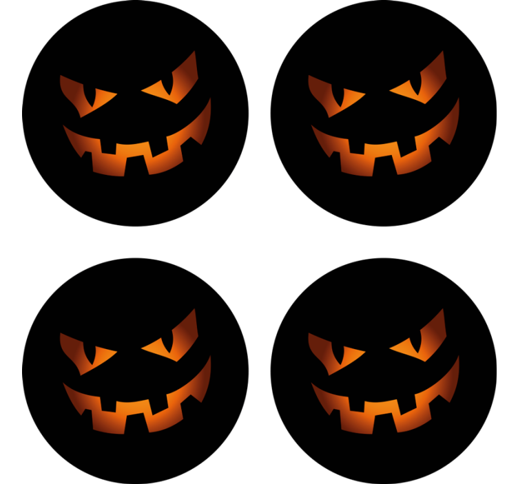 Halloween coaster pumpkin face collection - TenStickers