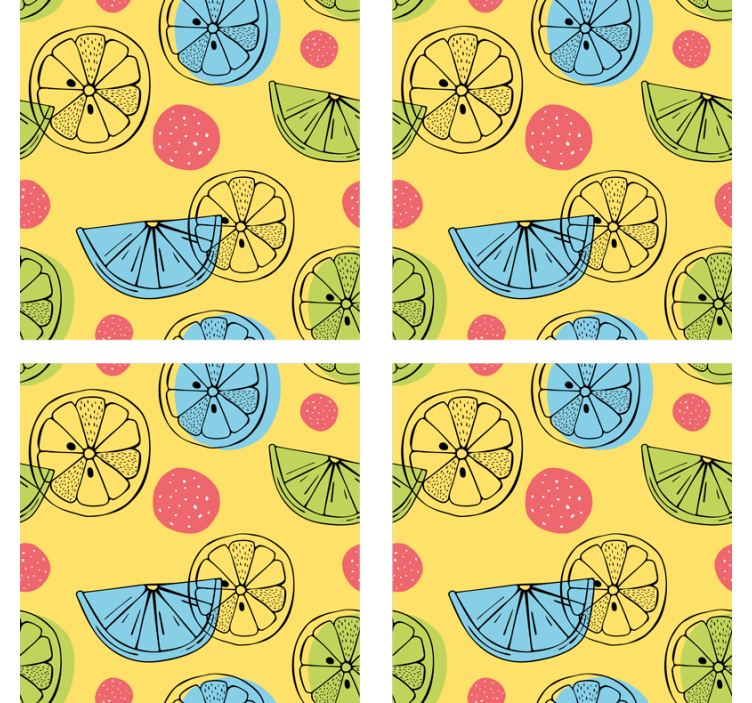 Geek coasters colorful citrus design - TenStickers