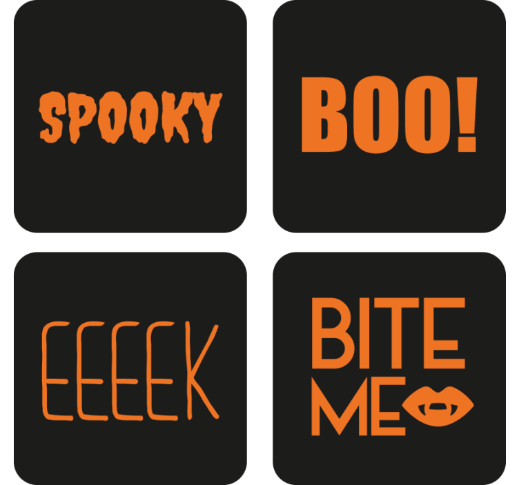 Halloween coaster spooky text design - TenStickers