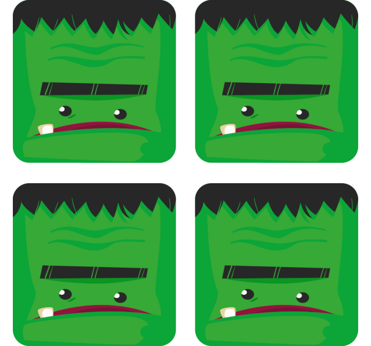 Halloween coaster frankenstein monster design - TenStickers