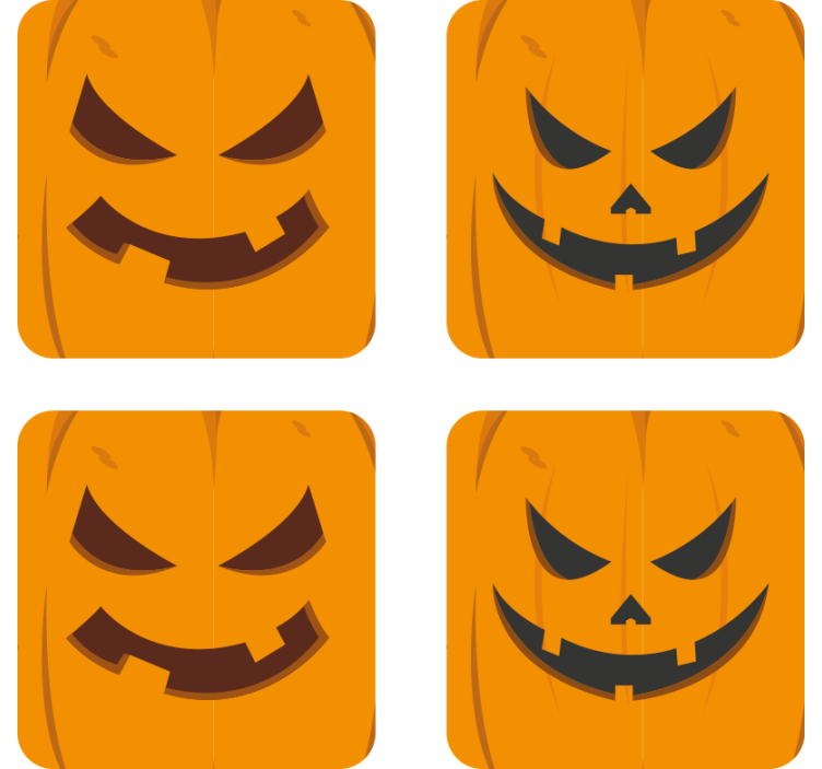 Different pumpkins coasters halloween - TenStickers
