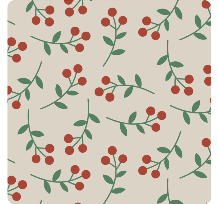 Berry branch patterns coasters - TenStickers