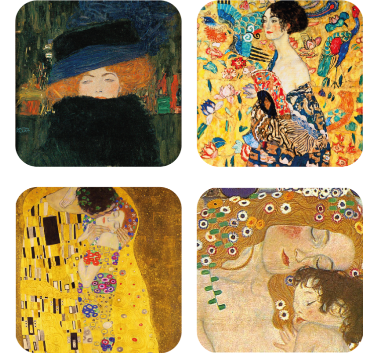 Vintage coasters classic art portraits display - TenStickers