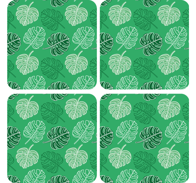 Monstera green pattern design more coasters - TenStickers