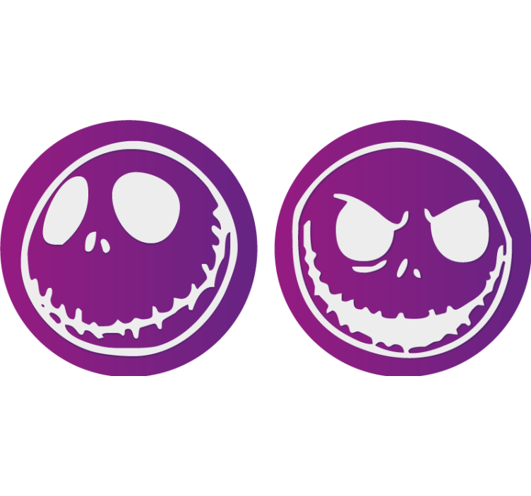 Halloween coaster with skull face designs - TenStickers