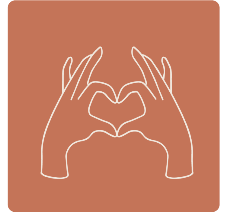 Heart shaped hand gesture geek coasters - TenStickers