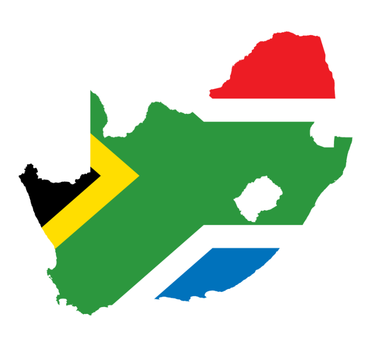South Africa flag and map silhouette coasters - TenStickers