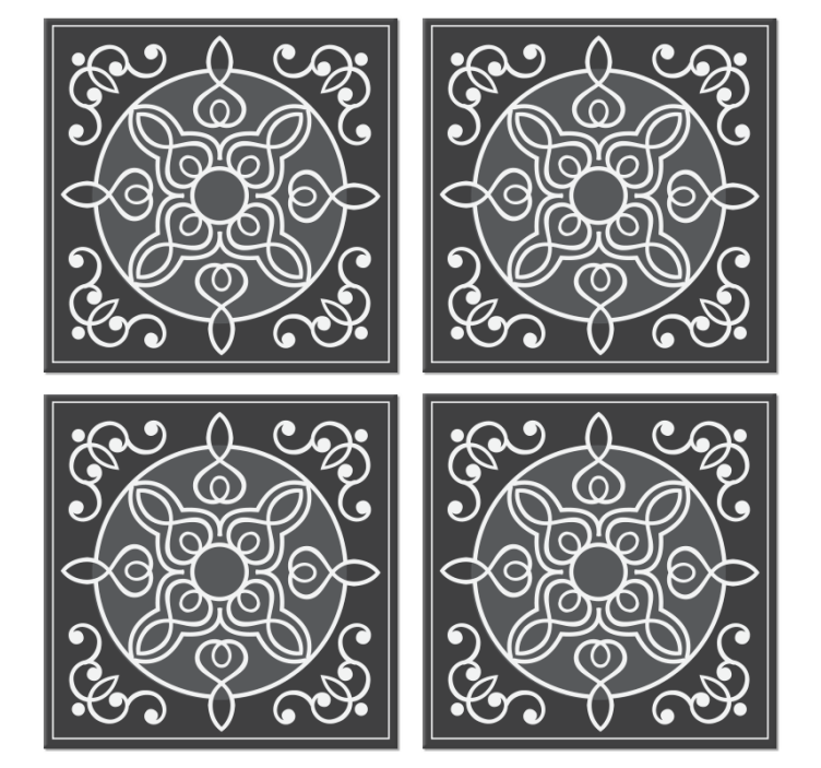 elegant ornamental tiles tile coasters - TenStickers