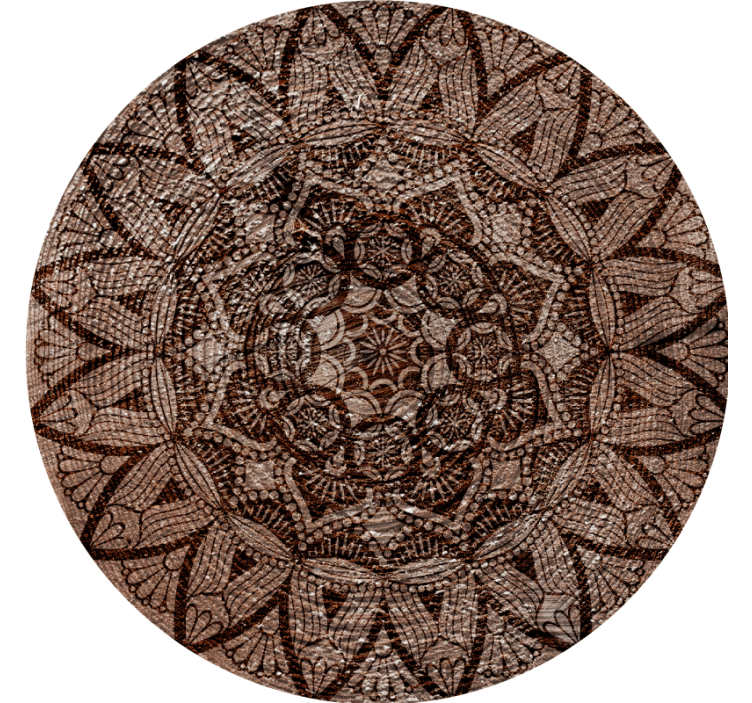 Wooden like mandala modern coaster - TenStickers