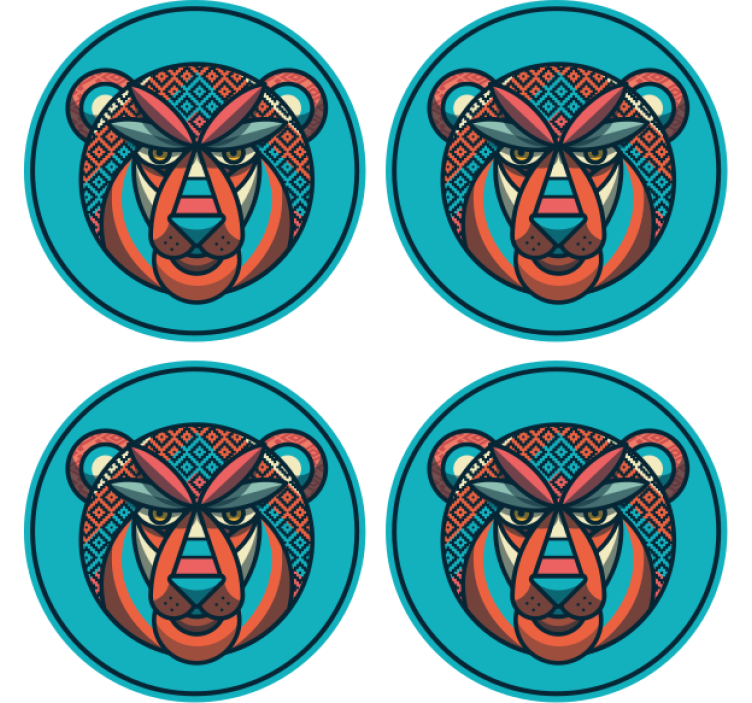 Geometrical lion modern coaster - TenStickers