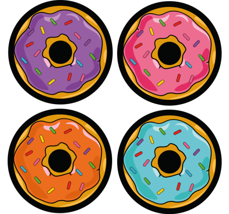 Colorful donuts modern coaster - TenStickers
