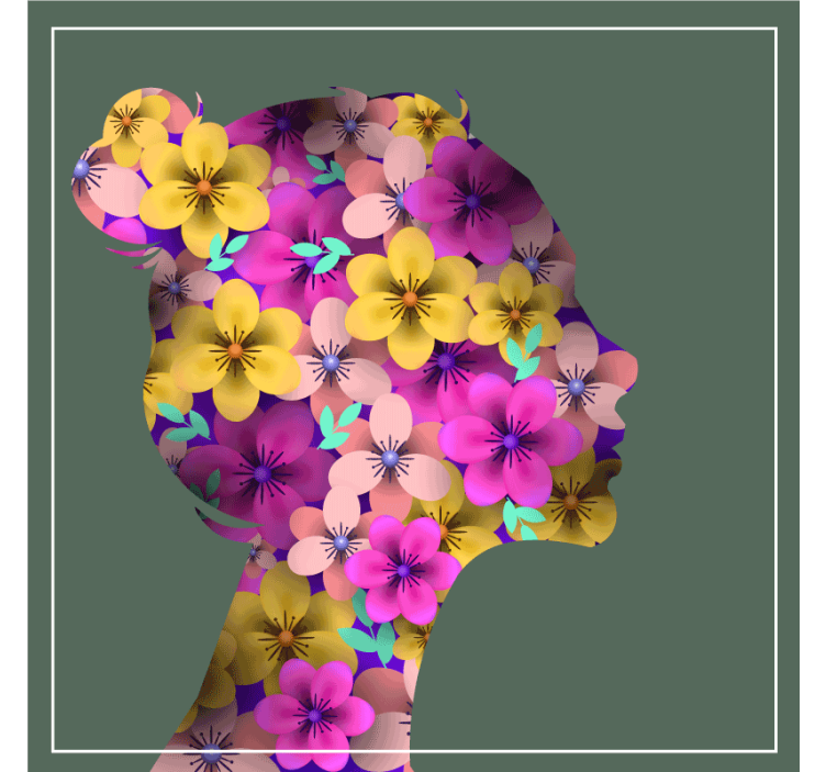Modern coaster floral silhouette design - TenStickers